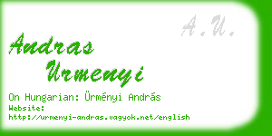 andras urmenyi business card