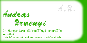 andras urmenyi business card